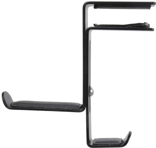 TOYANDONA Soporte para Auriculares de Escritorio Metálico Negro L Base y Almohadilla de Silicona Antideslizante Gancho Extensible Compatible PC y Juegos Fijación Tornillos o Cinta