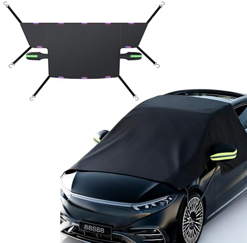 Cubierta de parabrisas para invierno, anticongelante y antihielo, con 10 imanes y 6 correas, protección para manijas de puerta de coche para cualquier clima, protección contra heladas universal para