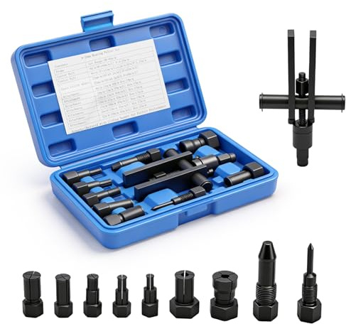 Lot de 10 extracteurs de roulement intérieur de moto - Kit d'extracteur de roulement de roue de moto - Kit d'extracteur de roulement intérieur de moto - 8-25 mm - Outil d'extracteur de roulement pour