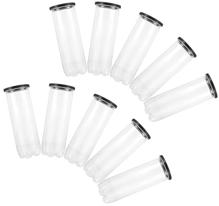 TOGEVAL 10 St Transparent PVC Tennisbollrör med Lock Slitstark och Stötresistent Tennisbollhållare för Träning och Racquetsport Klar Design för Enkel och Golfbollförvaring