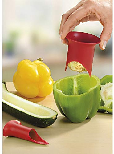 TrAdE shop Traesio Kit SVUOTA PEPERONI Verdura PEPERONE Accessorio Strumento Cucina SCAVINO Verdure