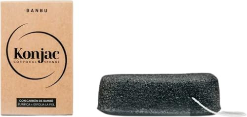 Éponge konjac pour le corps avec charbon actif
