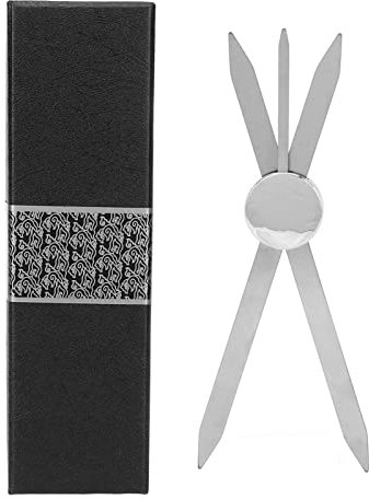 NIKOU Righello per stencil per sopracciglia, Righello per trucco per sopracciglia con posizionamento a 3 punti in acciaio inossidabile per microblading argento