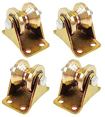 4 Stück Umlenkrollen für Seile - riemenscheibe, Schwerlastrollen, V-Nut-Stahl-Lenkrolle für Wäscheleine, Flaschenzugsystem, Industriemaschinen, Umlenkrolle Seil