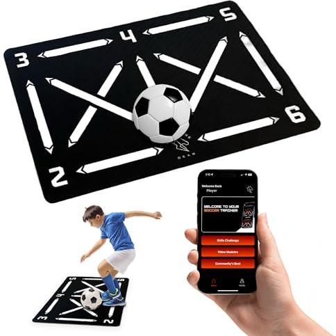 Warhorse Gear Soccer Training Mat - App with Video Modules Included, Ball Mastery Trainer, Football Footstep Equipment, Durable and High Performance Rubber, Gift for Boys and Girls