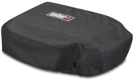Weber Premium Housse de Protection pour plancha Slate GP 56 cm, Respirante, résistante aux UV et à l’Eau, Protection Contre Le Vent et Les intempéries, Noir (3400202)