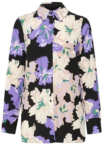 InWear HanniIW skjorta lös passform långärmad lila konstblomma, Lila konstblomma, 36