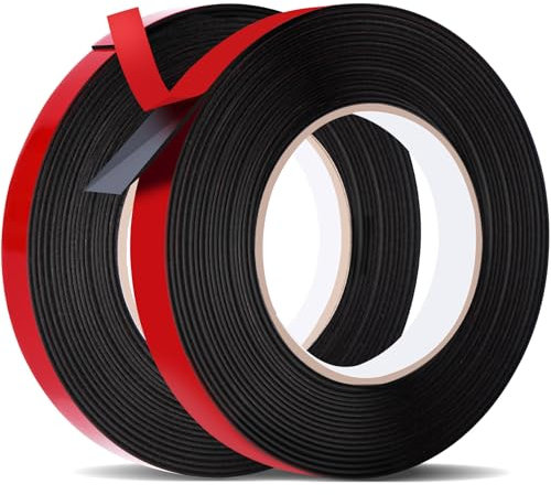 Evavii 2 Volumes Ruban Adhésif Double Face Extra Fort, Résistance à L'eau et aux Hautes Températures, pour Voitures, Bandes LED, Décoration（10m x 10mm/10m x 15mm