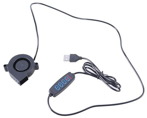 Qsvbeeqj 5015 fläkt USB 5 V blower kylfläkt 50 x 50 x 15 mm fläkt med strömbrytare för 3D-skrivare extruder kylfläns reparationsbyte