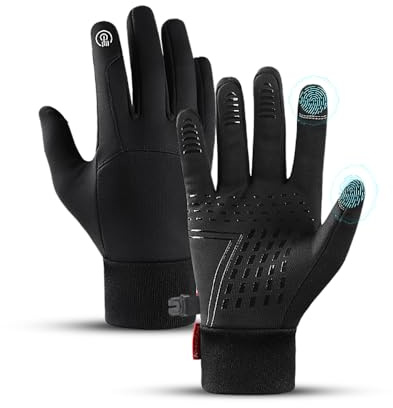 MEETTIKEY Gants d'hiver,Gants à Écran Tactile Chauds pour Hommes Femmes,Gants Velo Hiver Imperméable Antidérapants pour la randonnée, Le Ski, l'escalade, l'équitation, la Marche