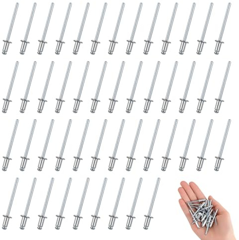 Juego de 320 remaches ciegos de aluminio, surtido de 6 tamaños para metal, madera, muebles y construcción naval