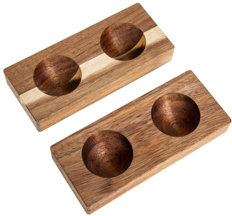 VICASKY Portauova in Legno 2 Pezzi per Piano Cucina, Organizer Uova Frigo Design Piatto, Mantiene Uova Ferme, Facile da Pulire, per Conservazione e Cottura