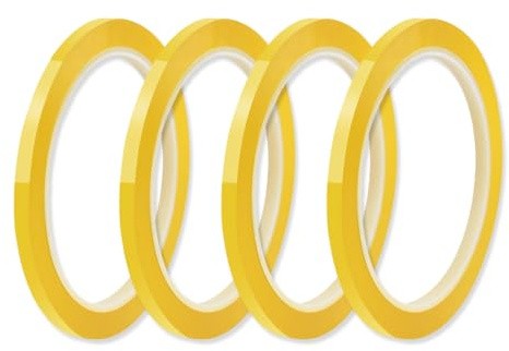 ROKZELT 4 rollos de cinta térmica de sublimación amarilla, cinta de transferencia resistente al calor y a altas temperaturas, sin residuos, para placas de circuitos electrónicos