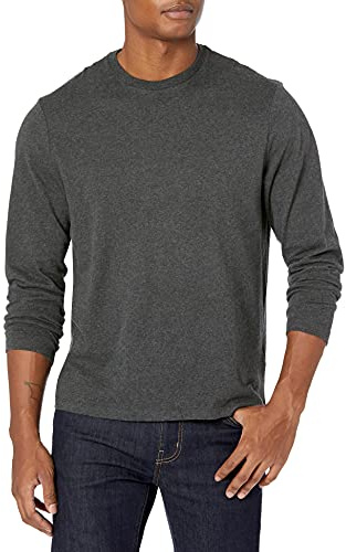 Amazon Essentials Men's Regular-Fit Long-Sleeve T-Shirt, Charcoal Heather, M