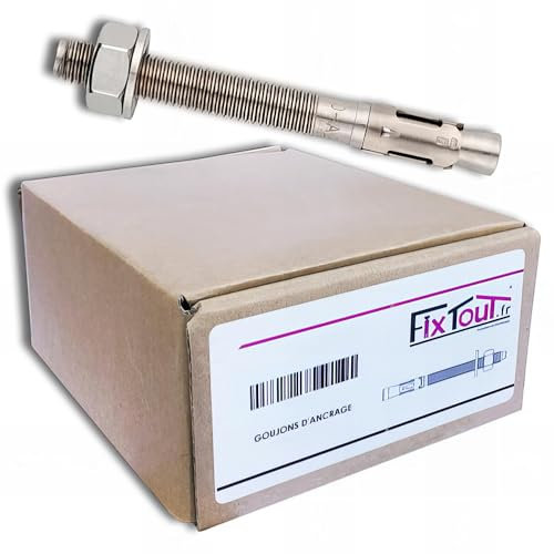 Lot de 25 goujons d'ancrage en acier inox A2 M10 - Diamètre 10 mm - Longueur 150 mm