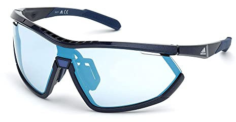 adidas Sport - Sonnenbrille, SP0002 - Maske-Form, Farbe Blau, Gläsern farbe blau-grau verspiegelt,
