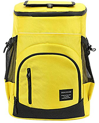 scosao Mochila Bolsa de Aislamiento Refrigerada Grande Mochila Térmica Nevera 36 Puede Impermeable Isotérmica para Mujeres, Hombres, Almuerzo, Picnic, Senderismo, Playa, Parque,Yellow