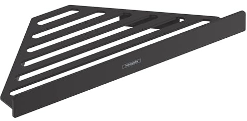 hansgrohe AddStoris - Duschablage, Duschkorb, Eckregal Bad, Duschregal Ecke, Seifenkorb, Seifenablage Dusche, Badezimmer Zubehör, Mattschwarz, 41741670