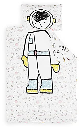 sleepwise Kids-Edition - Biancheria da letto, 2 pezzi, Öko-Tex, morbida, traspirante, non necessita di stiratura e senza pieghe, set copripiumino in microfibra spazzolata, 135x200 cm, 80x80 cm