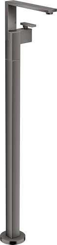 hand-sized AXOR Edge single-lever basin mixer floor standing with push-open waste, diamond-cut; color: Polished Black Chrome