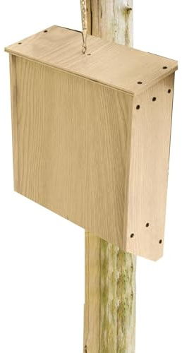 Casette per pipistrelli per esterni, casette per pipistrelli | Scatole per pipistrelli in legno massiccio | Grande scatola per pipistrelli pesante | Rifugio per pipistrelli in legno naturale con tetto