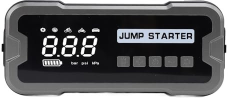 Démarreur de Voiture, 10 000 MAh 4 000 A 12 V, Démarreur de Batterie de Voiture, Boîte de Saut de Batterie de Voiture, Gonfleur de Pneu Portable avec Lumière LED, Chargement