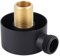 Croerma Codo de alimentación de una pared, conector para manguera de ducha de pared redondo en accesorios salida agua G1/2 pulgadas para ducha-negro