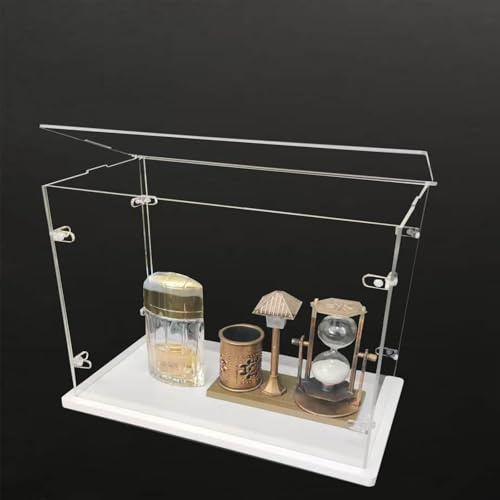 Ensemble de Vitrine en Acrylique Transparent Ouvert sur Le Dessus, Base épaissie, Fermoir en Forme de l Solide, Armoire à Poussière (Blanco, 30x15x25cm/12x6x10in)