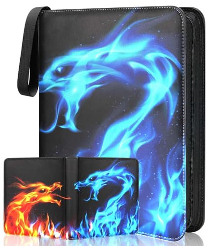 Album cartas, 50 Páginas con Capacidad para 400 Tarjetas Álbum De Cartas Coleccionables, cuadernos para tarjetas coleccionables, Carpeta de Tarjetas de PU Impermeable, Regalo para Niños