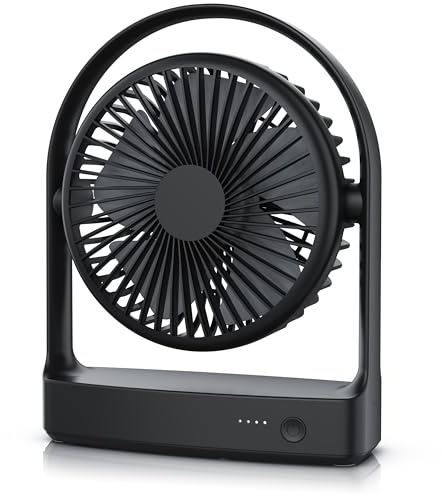 CSL - Akku Tischventilator – Mini Ventilator USB – DC Motor Brushless silent sehr leise – 4000 mAh Li-Ion-Akku