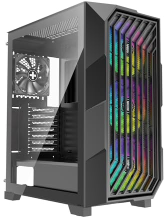 Xilence XILENT Breeze II X812.ARGB Gaming PC Case, 3 x 120 mm ARGB Fan, 1 x 120 mm PWM Fan, ATX Midi Tower Case, Glass Side Panel, Elegant Magnetic Mesh Front, Lots of Interior, Black