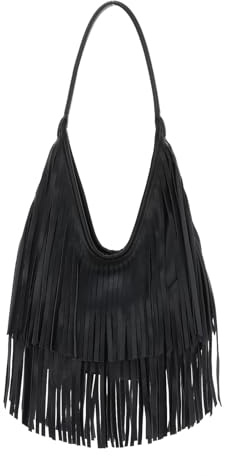 EVEOUT Sac fourre-Tout à Franges Femme en Simili Cuir élégant Western Sac Épaule avec Pompons