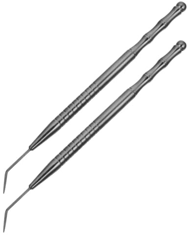 LRXIYODE 2 pièces Outils de Levage Cils Acier Inoxydable Noir Titane Bâtons de Curling Précis pour Extensions et Massage Yeux Kit Professionnel Portable pour Cils et Sourcils