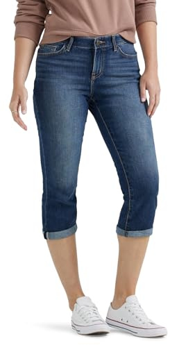 Lee Flex Motion Jean Corsaire pour Femme Coupe Normale 5 Poches - Bleu - 46