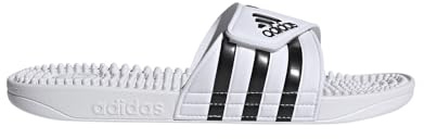 adidas Mixte Adissage Slides, Cloud White / Core Black / Cloud White, 46 EU