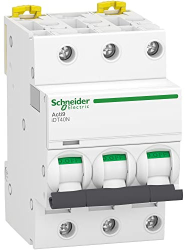 Schneider Electric - Acti9 iDT40N - disjoncteur modulaire - 3P C 40A 6000A/10kA - A9P24340