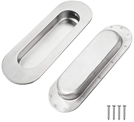 YEYIT Tiradores De Puerta Corredera Empotrados 2 Piezas Ocultos Acero Inoxidable Manijas Empotrados Tiradores Puertas Correderas Manijas Empotrados Ovalados Para Cajones Armarios Etc