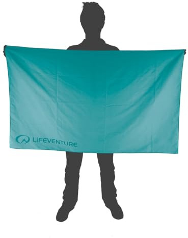 Lifeventure Recycled SoftFibre Travel Towel | Compact, Lightweight Quick-Dry Sports & Beach Towel, Sand-Free Design, Giant, Teal