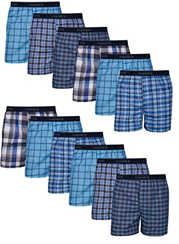 Hanes Men Hanes Men's Tagless Boxers with Exposed Waistband, Assorted Multi-Packs and Colors