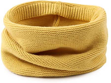 Pesaat Sciarpa lavorata a maglia per neonati e ragazze, per autunno e inverno, scaldacollo caldo, Giallo zenzero., 1-6 Years