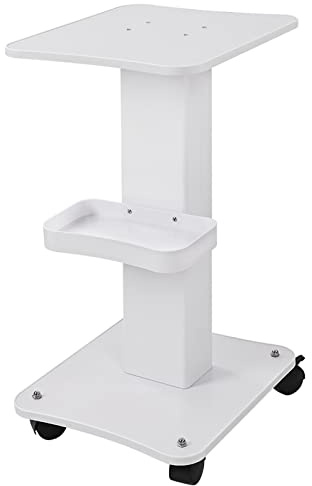 Beauty Trolley Cart with Wheels, 3 Tier Aluminum Beauty Rolling Cart, Hair Salon, Spa Salon, Vacuum Therapy Machine Trolley, Load 135lbs, 26.7 x 13.8 x 15 inch