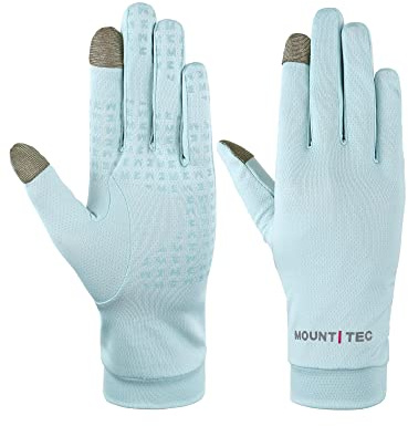 MOUNT TEC Unisex UV Protective Gloves UPF 50+ Cool Breathable Finger Tip Touch Screen Sunblock Glove for Sailing Golfing Boating Fishing Hiking Water Sports Adventuring Outdoors (Blue,L)