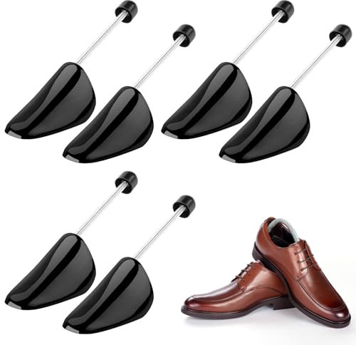 CAUTIOUS 3 Paar Schuhspanner für Herren Schuhstrecker Schuhformer aus Kunststoff Verstellbarer Schuhleisten Schuhträger Variabel Größe 38-46 Shoe Stretcher Shoe Tree(Schwarz)
