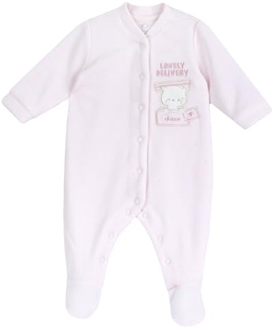 Chicco Tutina In Ciniglia, Con Apertura Frontale Neonata 0-24 mesi, Rosa (3), 1 mesi, Designed in Italy