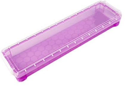 Leisurealeaneag Plastic Pencil Box Crayon Box Brush Painting Pencils Storage Box Pencil Case, Transparent, 21.5 x 10 x 4 cm
