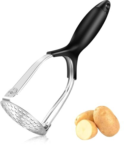 PUWUWYE Schiacciapatate Acciaio Inox, Schiaccia Patate con Manico Lungo,Gadget da Cucina Manuale, Pieghevole Potato Masher per Purea di Patate, Marmellata, Verdura, Frutta
