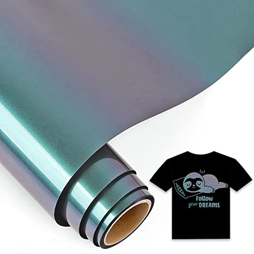 IModeur Chameleon Iron on Vinyl — 30.5 x 153 cm Bronze to Violet Heat Transfer Vinyl for Fabric, PET Backing Easy to Weed HTV for T-Shirts, Clothes, Hats, Bags and Other Textiles