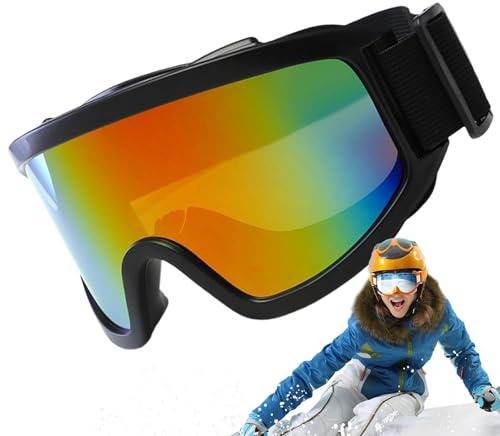 Generisch Lunettes de ski, de snowboard, de vélo, professionnelles, anti-buée, pour hommes et femmes, lunettes de protection pour le ski