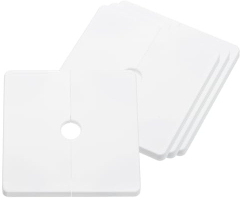 QUARKZMAN 4 st ABS plast fyrkantig skyddsplatta, väggdelad fläns, 12 mm diameter dekorativt lock mun väggrör, vit
