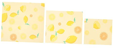 COLLBATH 3pcs Beeswax Wraps Reusable Food Storage Covers Food Grade Beeswax Sandwich Wrap Washable and Sustainable